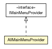 Package class diagram package AllMainMenuProvider