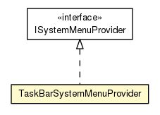 Package class diagram package TaskBarSystemMenuProvider